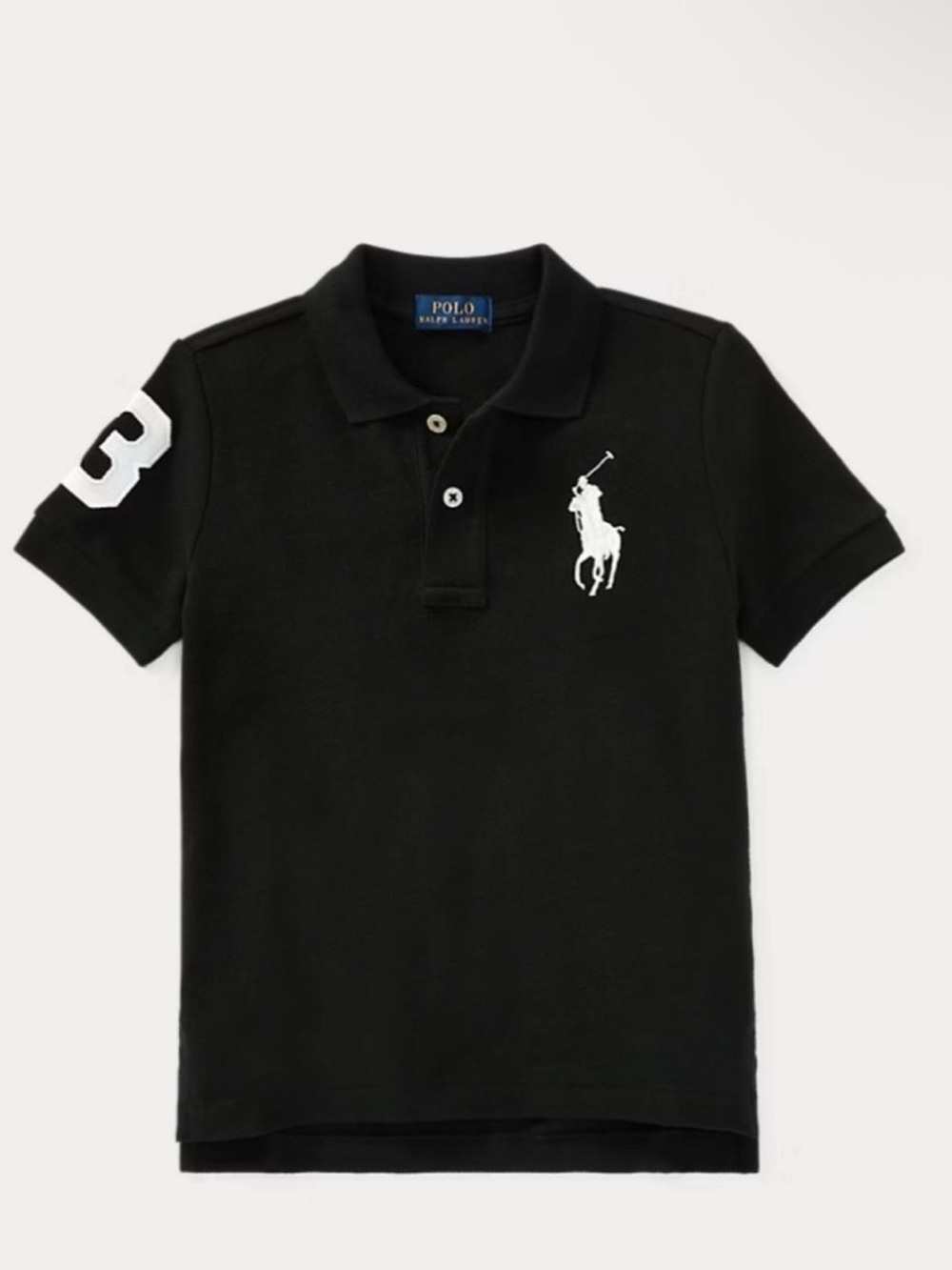 Polo by Ralph Lauren Black Short-Sleeve Polo with White Pony